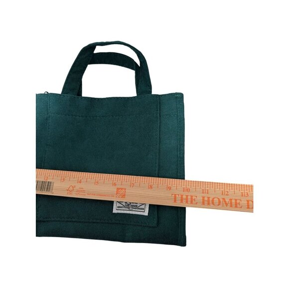 Letu Green Corduroy Mini Tote Bag Adjustable Shoulder Strap, Magnetic Closure - Picture 5 of 8
